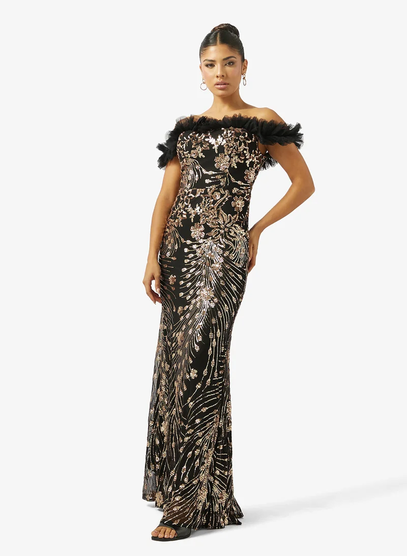 Ella Limited Edition Off Shoulder Shimmer Dress